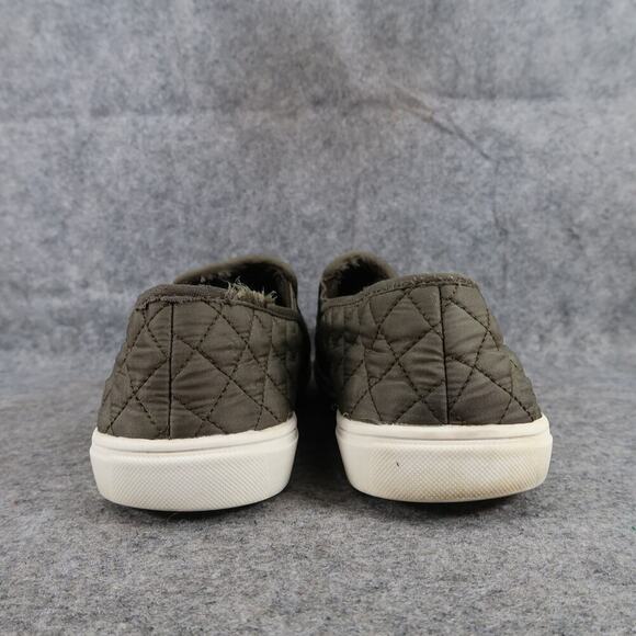 Time and Tru Shoes Womens 11 Sneakers Slip On Casual Quilted Green Fabric Flats - Picture 5 of 10